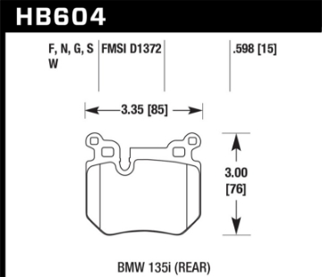 Picture of Hawk 08-13 BMW 135i HPS 5-0 Rear Brake Pads
