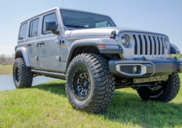 Picture of N-Fab RKR Rails 2019 Jeep Wrangler JT 4DR Truck Full Length - Tex- Black - 1-75in