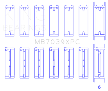 Picture of King Engine Bearings BMW M20-M50 2-0L-2-5L-2-7L Crankshaft Main Bearings Set - 7 Pairs Coated