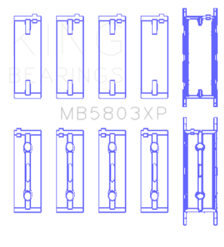 Picture of King Engine Bearings BMW S65B40A Crankshaft Main Bearings Set of 5