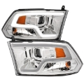 Picture of ANZO 09-18 Dodge Ram 1500 Plank Style Projector Headlights Chrome w- Halo