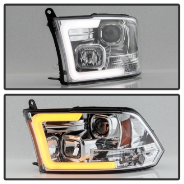 Picture of Spyder 09-16 Dodge Ram 1500 Ver 2 Proj Headlight - Light Bar Turn Signal - Chro - PRO-YD-DR09V2-SB-C