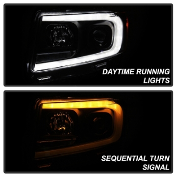 Picture of Spyder 11-13 Jeep Grand Cherokee - Light Bar Proj Headlights - Halo Model - Blk - PRO-YD-JGC11-LB-BK