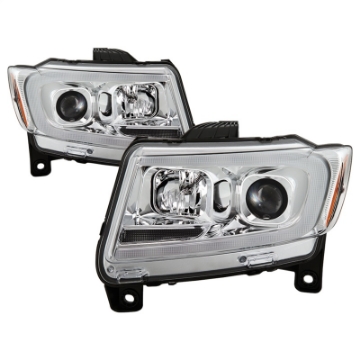 Picture of Spyder 11-13 Jeep Grand Cherokee - Light Bar Proj Headlights - Halo Model - Chro - PRO-YD-JGC11-LB-C