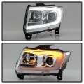 Picture of Spyder 11-13 Jeep Grand Cherokee - Light Bar Proj Headlights - Halo Model - Chro - PRO-YD-JGC11-LB-C