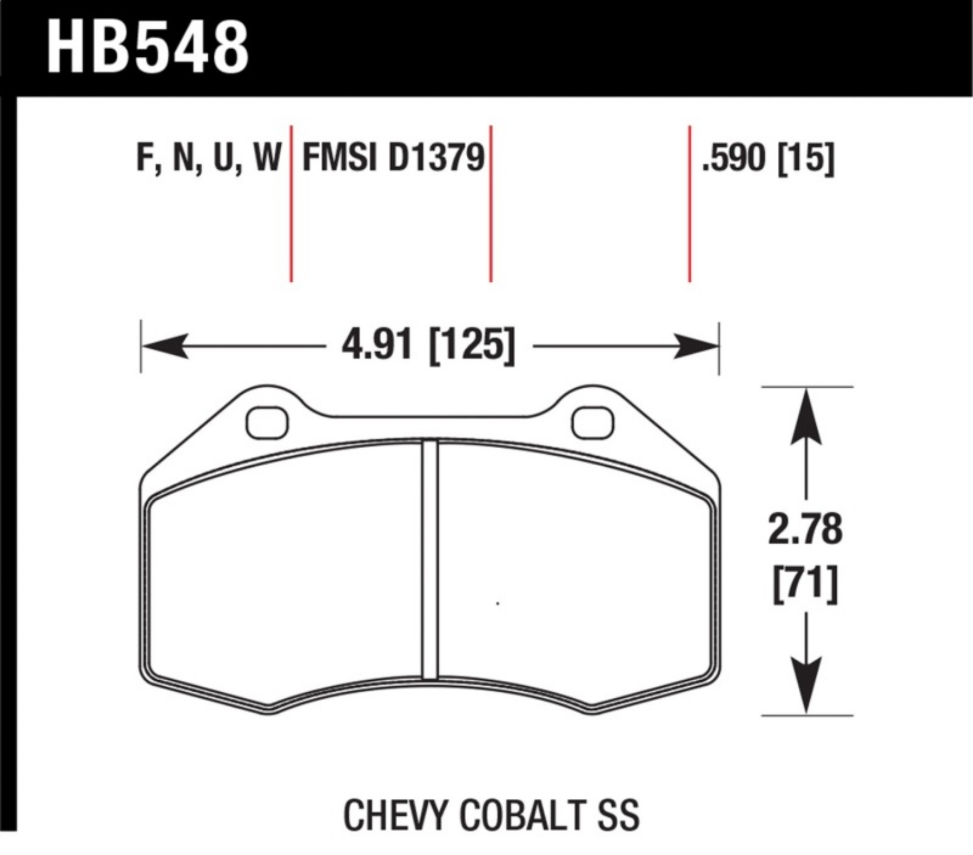 Picture of Hawk 08-10 Chevrolet Cobalt - HHR HPS 5-0 Front Brake Pads