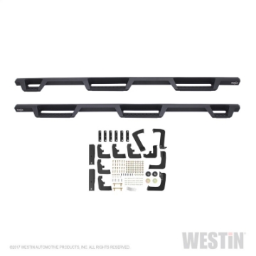 Picture of Westin-HDX 09-18 Dodge-Ram 1500 Crew Cab 5-5ft Bed Drop Wheel to Wheel Nerf Step Bars - Txt Black