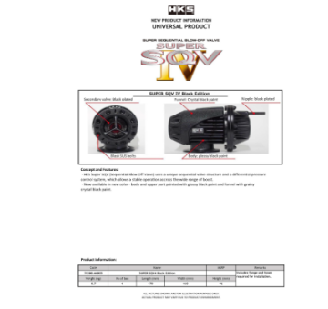 Picture of HKS SUPER SQV4 BLACK EDITION UNIVERSAL ASSY