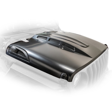 Picture of DV8 Offroad 18+ Jeep JL Heat Dispersion Hood - Primer Black