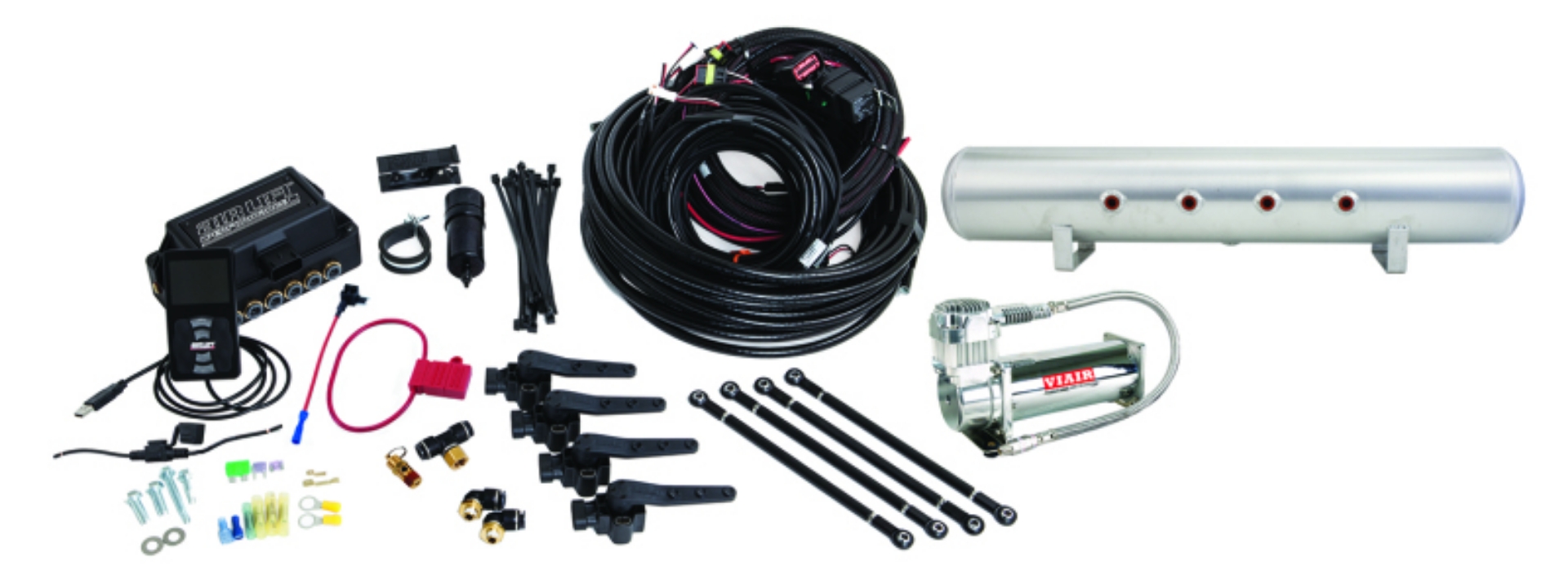 Picture of Air Lift Performance 3H 3-8 Air Line 5 Gal  Raw Aluminum Tank VIAIR 444C Comp