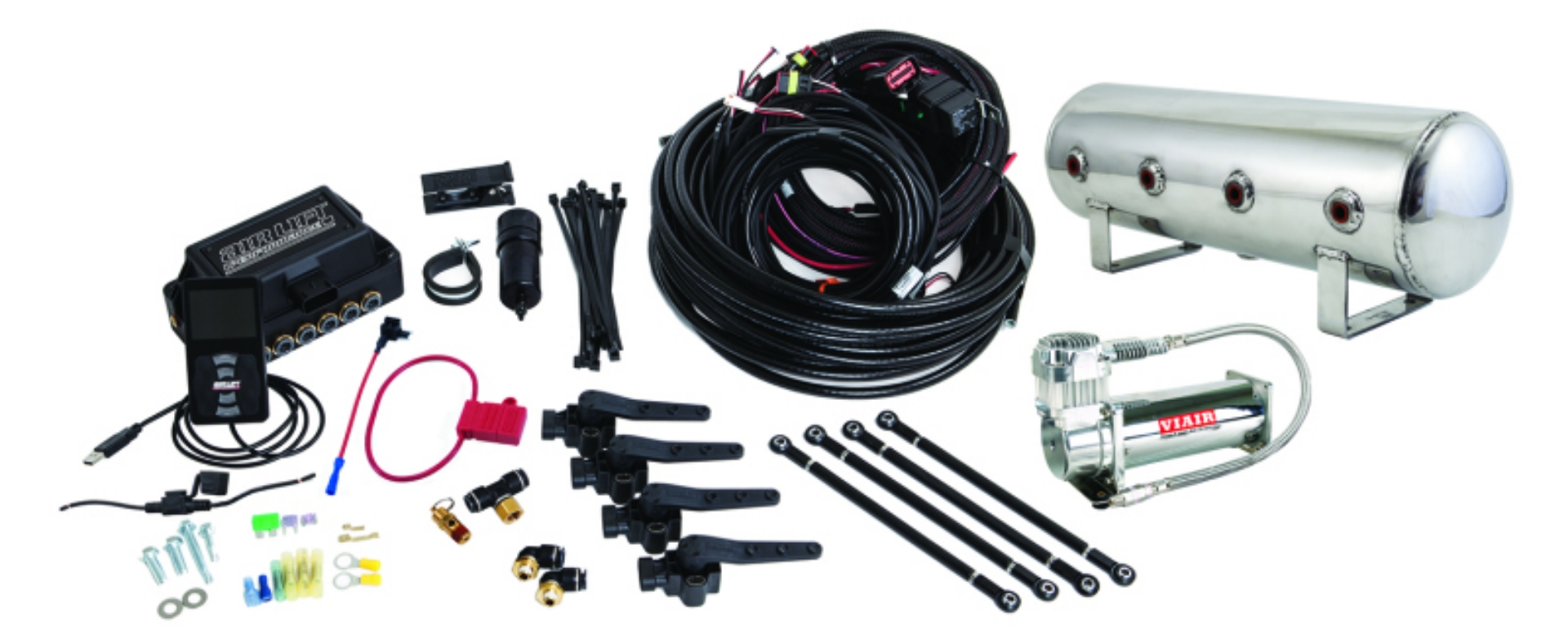 Picture of Air Lift Performance 3H 1-4 Air Line 2-5 Gal  Polished Aluminum Tank VIAIR 444C Comp