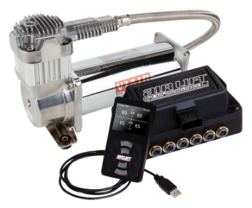 Picture of Air Lift Performance 3H 1-4 Air Line 4 Gal 7-Port  Polished Aluminum Tank VIAIR 444C Comp
