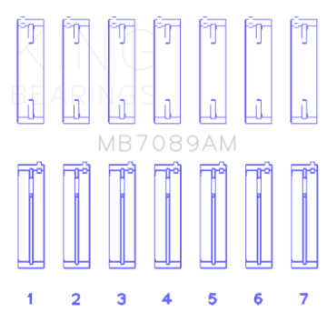 Picture of King Engine Bearings Audi-Volkswagen ABV-AES-AUE Crankshaft Main Bearing Set Set of 7 - Size STD