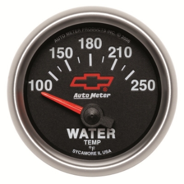 Picture of Autometer GM Bowtie Black 2-1-16in 100-250 F Pedestal Electronic Water Temp Gauge