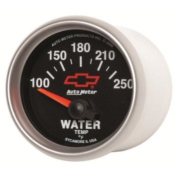 Picture of Autometer GM Bowtie Black 2-1-16in 100-250 F Pedestal Electronic Water Temp Gauge