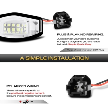 Picture of xTune 01-15 Honda Civic LED License Plate Bulb Assembly White 5500K LAC-LP-HA03 - Pair