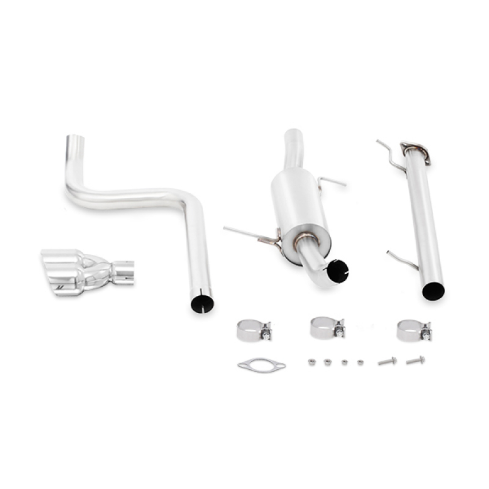 Picture of Mishimoto 14-16 Ford Fiesta ST 1-6L 2-5in Stainless Steel Cat-Back Exhaust w- Polish Tips