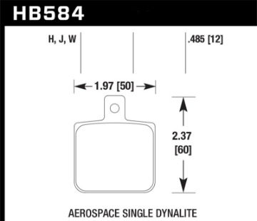 Picture of Hawk Aerospace Single Dynalite 12mm Thickness HPS Street Brake Pads