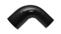 Picture of Vibrant 1-25in ID x 1-5in ID x 4in Long Gloss Black Silicone 90 Degree Transition Elbow