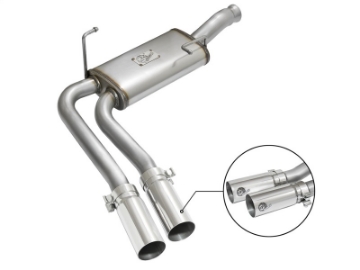 Picture of aFe Rebel Series CB Middle-Side Exit SS Exhaust w- Polished Tips 09-16 GM Silverado-Sierra V6-V8