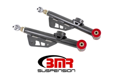 Picture of BMR 79-98 Fox Mustang On-Car Adj- Lower Control Arms Poly - Rod End Combo - Black Hammertone