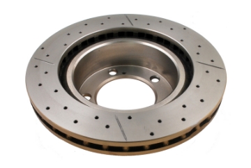 Picture of DBA 07+ Toyota Landcruiser 200 Series Front Drilled & Slotted Street Series Rotor