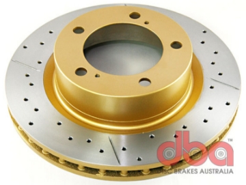 Picture of DBA 07+ Toyota Landcruiser 200 Series Front Drilled & Slotted Street Series Rotor