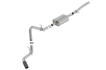 Picture of Borla 2019 Silv-Sierra C-B Exhaust S-Type 1500 5-3L V8 2DR REG- CAB, STD- BED WB 126 Blk Chrome Tip