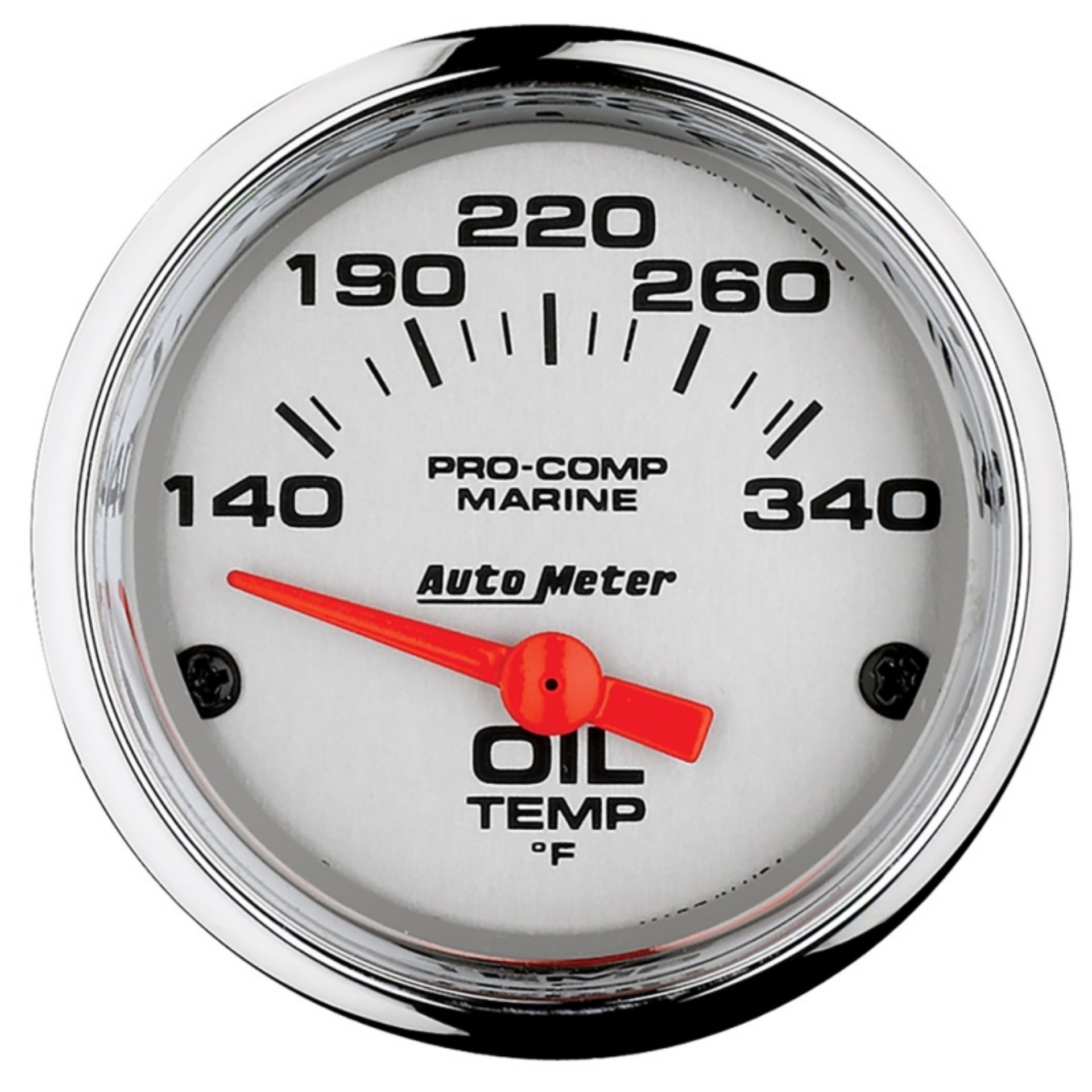Picture of Autometer Marine Chrome Ultra-Lite 2-1-16in Electric Oil Temperature Gauge 140-300 Deg F