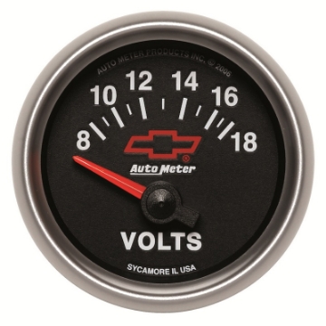 Picture of Autometer GM Bowtie Black 2-1-16 Voltmeter 8-18V