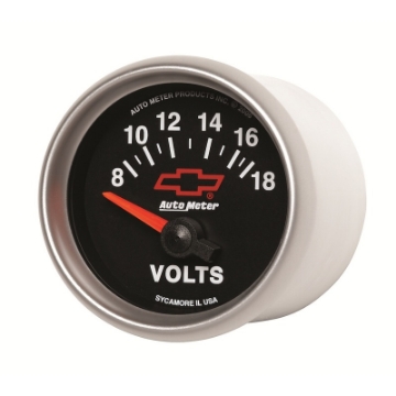 Picture of Autometer GM Bowtie Black 2-1-16 Voltmeter 8-18V