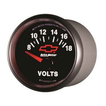 Picture of Autometer GM Bowtie Black 2-1-16 Voltmeter 8-18V