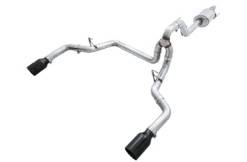 Picture of AWE Tuning 2015+ Ford F-150 0FG Dual Exit Performance Exhaust System w-5in Diamond Black Tips