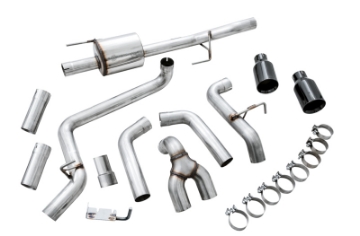Picture of AWE Tuning 2015+ Ford F-150 0FG Dual Exit Performance Exhaust System w-5in Diamond Black Tips