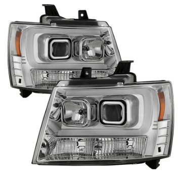 Picture of Spyder 07-14 Chevy Suburban-1500-2500-Tahoe V2 Projector Headlights Chrome PRO-YD-CSUB07V2-DRL-C