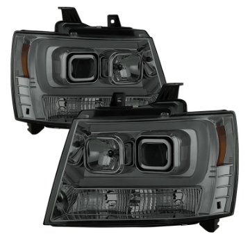 Picture of Spyder 07-14 Chevy Suburban-1500-2500-Tahoe V2 Projector Headlights Smoke PRO-YD-CSUB07V2-DRL-SM