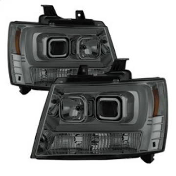Picture of Spyder 07-14 Chevy Suburban-1500-2500-Tahoe V2 Projector Headlights Smoke PRO-YD-CSUB07V2-DRL-SM
