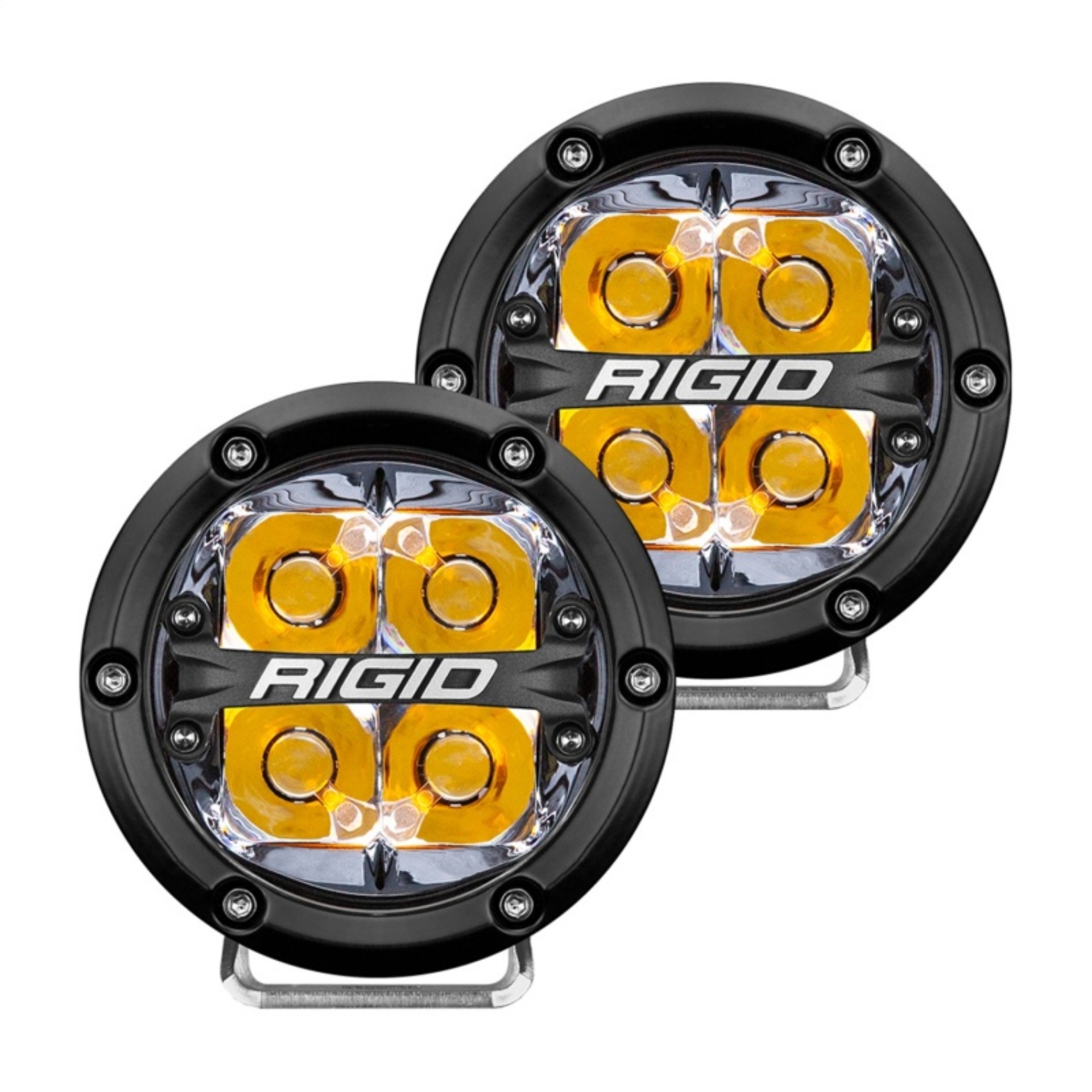 Picture of Rigid Industries 360-Series 4in LED Off-Road Spot Beam - Amber Backlight Pair