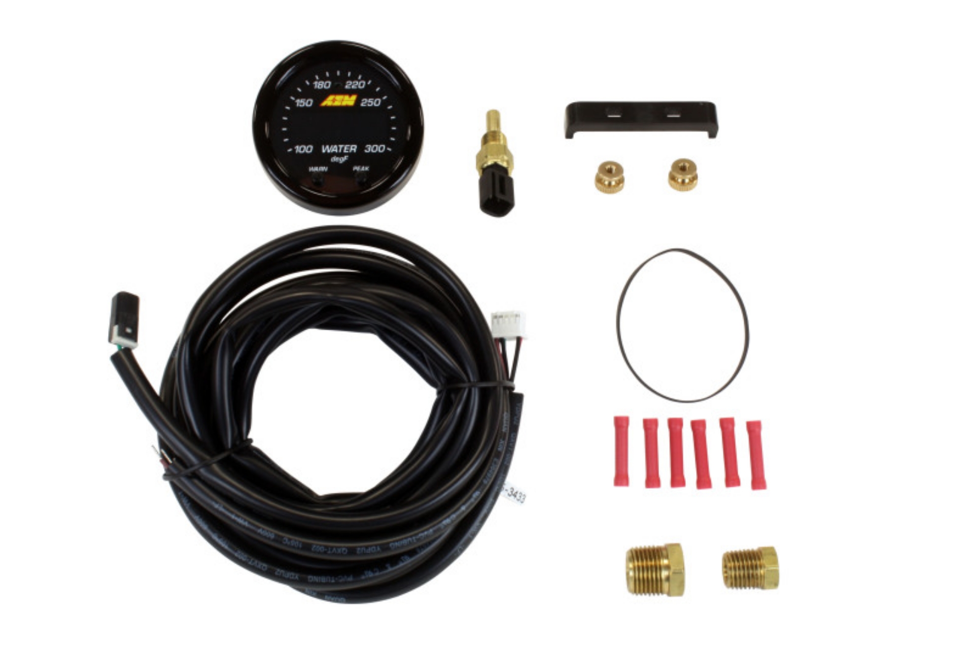Picture of AEM X-Series Temperature 100-300F Gauge Kit ONLY Black Bezel and Water Temp- Faceplate