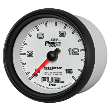 Picture of Autometer Phantom II 2-5-8in 0-15PSI Mechanical Fuel Pressure Gauge
