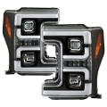Picture of Spyder Ford F-250-F-350-F450 Super Duty 17-18 Projector Headlights Black PRO-YD-FS17-SBSEQ-BK