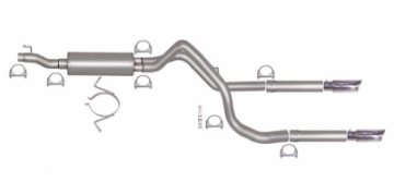 Picture of Gibson 06-08 Dodge Ram 1500 Laramie 5-7L 2-5in Cat-Back Dual Split Exhaust - Stainless