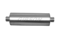 Picture of Gibson SFT Superflow Center-Center Round Muffler - 8x24in-4in Inlet-4in Outlet - Stainless