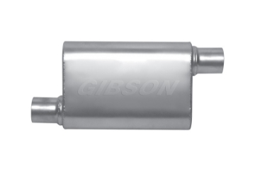 Picture of Gibson MWA Superflow Offset-Offset Oval Muffler - 4x9x14in-3in Inlet-3in Outlet - Stainless