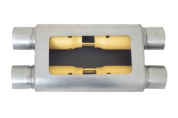 Picture of Gibson MWA Superflow Dual-Dual Oval Muffler - 4x9x14in-3in Inlet-3in Outlet - Stainless