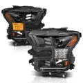 Picture of ANZO 15-17 Ford F-150 Project Headlights w- Plank Style Design Black w- Amber Sequential Turn Signal