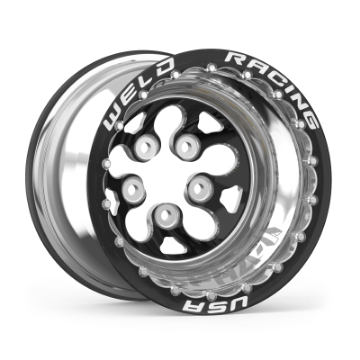 Picture of Weld Alpha-1 15x14 - 5x4-75 BP - 4in- BS Black Wheel - Black Double Beadlock MT