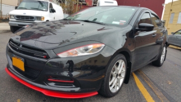 Picture of Rally Armor 13-16 Dodge Dart Black UR Mud Flap w- White Logo