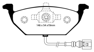 Picture of EBC 00-05 Volkswagen Beetle 2-0 Redstuff Front Brake Pads