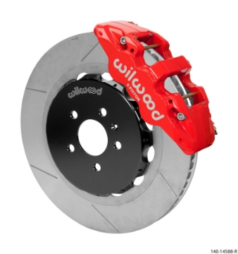 Picture of Wilwood AERO6 Front Kit 15-00in BBK - 08-12 Audi A4-A5-S5 - Slotted Rotor - Red
